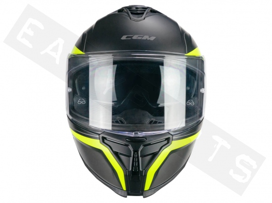 Helmet full face CGM 363X SHOT RUN matt black/yellow (double visor)